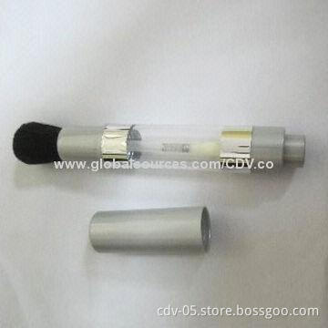 Spraying brush, made of plastic bottle and goat hair